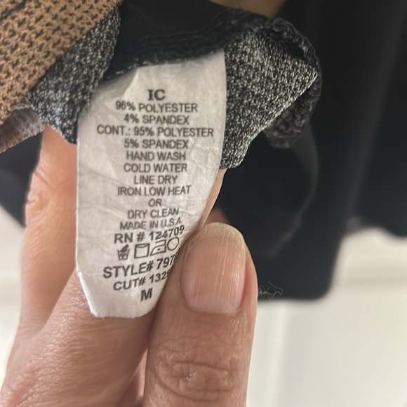 IC Connie K Top Shirt Tunic M black, brown Artisan asymmetrical Abstract top - Picture 8 of 8